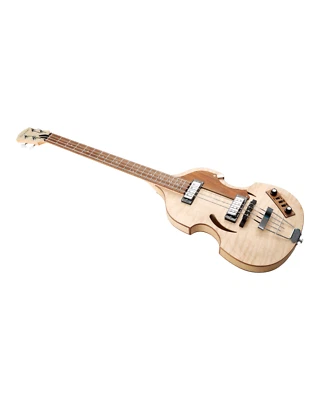 Caraya Flamed Maple 4-String Semi-Hollow Electric Bass Guitar SBG008 - Image 1 of 4