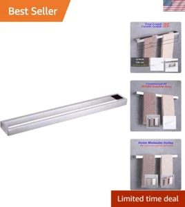 Contemporary 24-Inch Wall-Mounted Towel Rack - Durable Polished Stainless Steel - Picture 1 of 11