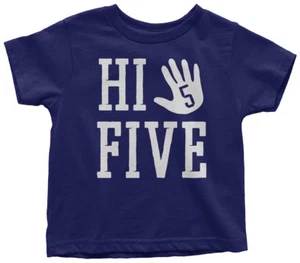 Hi Five Toddler T-Shirt Fun 5th Birthday Party Gift - Picture 1 of 10