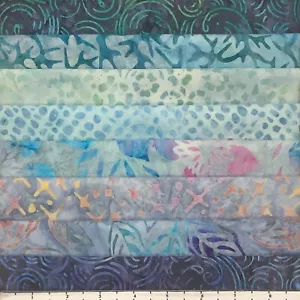 Paquete de 8 cuartos de grasa Spring Breeze Batik Lunn tela FQ 100 % algodón hecho a mano - Imagen 1 de 6
