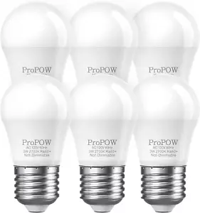 3W LED Bulb Equivalent 25 Watt Light Bulbs, A15 Soft White 2700K Energy Saving - Picture 1 of 8
