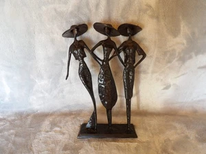 Escultura de hierro fundido Elur Ladies at the Races, elegante, elegante, 11' de alto - Imagen 1 de 8