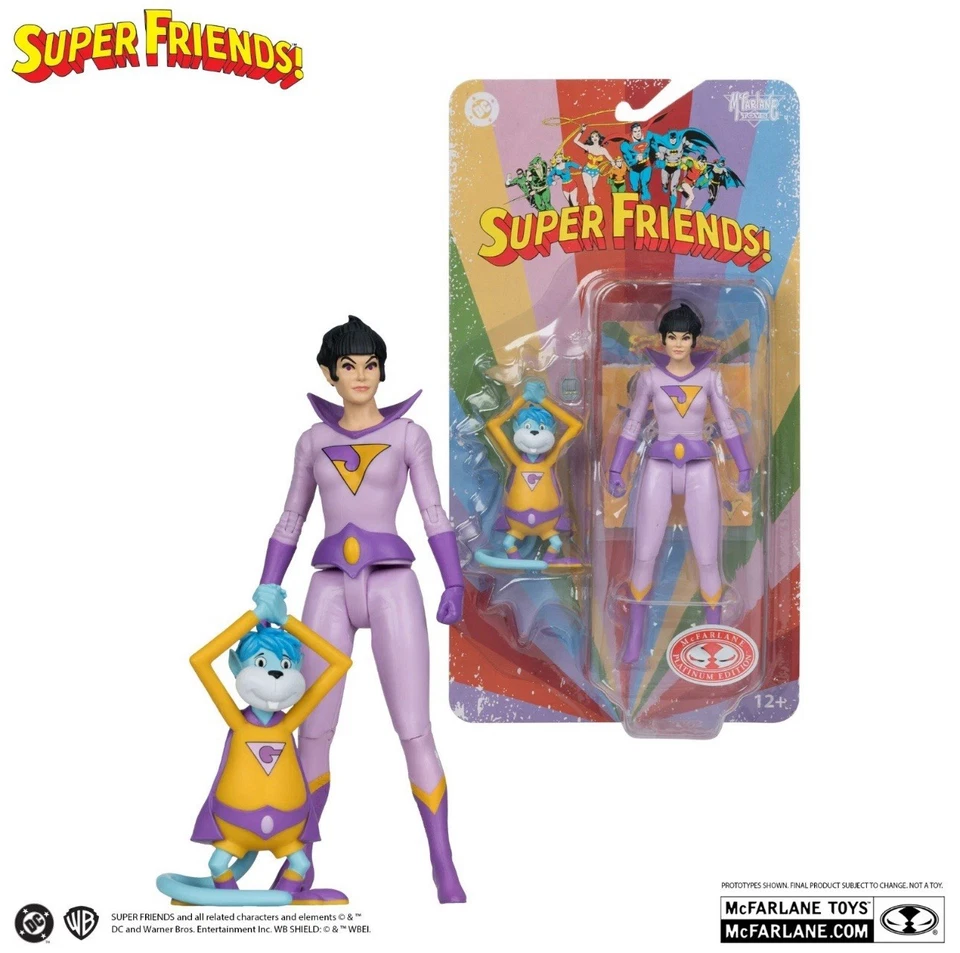 McFarlane Toys DC RETRO Jayna and Gleek Super Friends Red Platinum PREORDER - Image 1 of 1