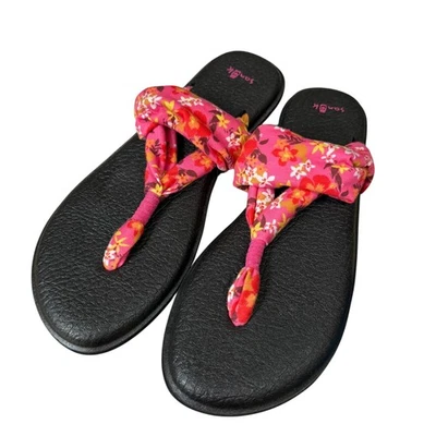 Сандалии-шлепанцы Sanuk женские размер 10 коврик для йоги слинг 2 розовыми цветочными узорами 1015891 - Изображение 1 из 4