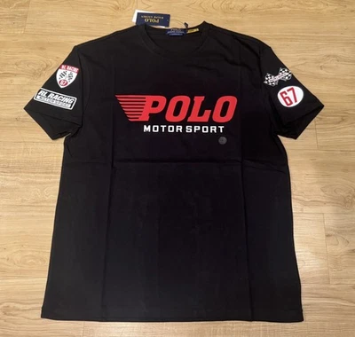 Polo Ralph Lauren Men's Classic Fit RL 67 Motorsport Racing T-Shirt Black S-XXL - Image 1 of 4