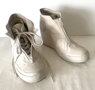 Converse All Star Lux Zip Shroud Womens Hidden Wedge Sneaker Leather Sz 8 - Photo 1/4