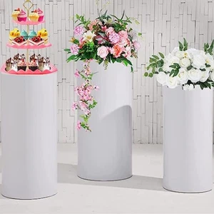 Elastic Party Cylinder Pedestal Stand Cover Base Elegant Covers for Wedding - Imagen 1 de 18