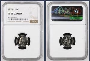1974 S 10C Roosevelt Dime PF69 Ultra Cameo PR69 DCAM UCAM - Picture 1 of 1
