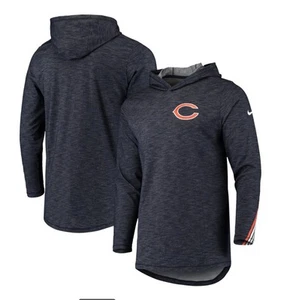 Nike Chicago Bears Football Hoodie Blue Lightweight Pullover Sweatshirt Mens L - Picture 1 of 11