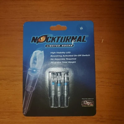Rage Nockturnal H High Visibility LED Lighted Arrow Nocks 3pk Blue NT-414  - Image 1 of 2