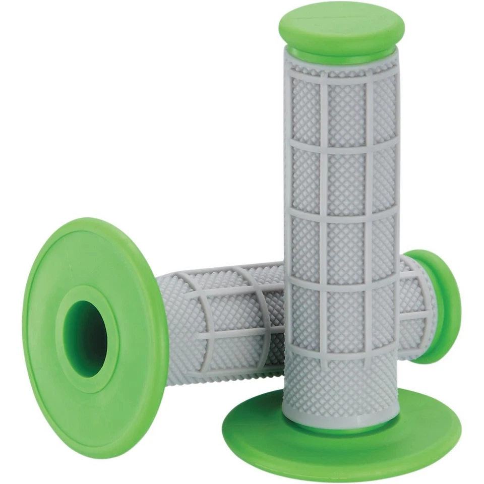 Moose Racing 1MG0715-EGM Qualifier Half Waffle Grips - Gray/Green Green - Imagem 1 de 1