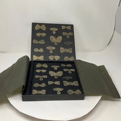 Les Secrets Ladurée Paris Scrapbook Photo Album Gold Foil Bows Rare Luxury - Image 1 of 4