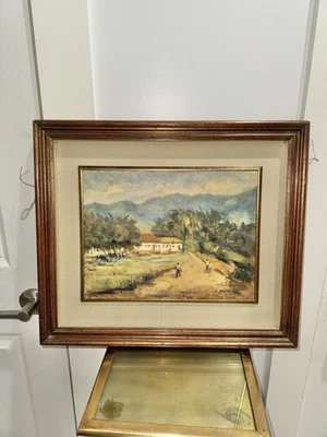 Pintura al óleo impresionista de un paisaje rural brasileño firmado Foto 1 de 4