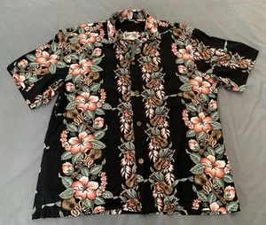 Camisa Hawaiana Estilo Isla Diseño Floral/Guitarra Para Hombres Grande Informal Surf Y2K EE. UU. - Imagen 1 de 6