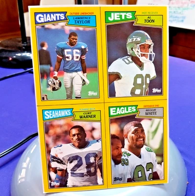 1987 TOPPS BOX BOTTOM PANEL REGGIE WHITE LAWRENCE TAYLOR  NRMT-MT SUPER NICE - Image 1 of 4