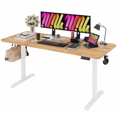 Electric Standing Desk, 63 x 28 inches Height Adjustable Ergonomic Home Offic... - Image 1 of 4