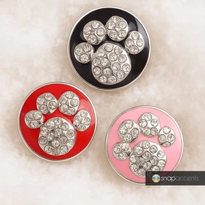 Dog Cat Paw Snap Jewelry Ginger Charm 18MM 20MM Animal Pet Snap Charm Button - Picture 1 of 11
