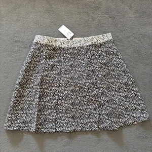 Banana Republic schwarz weiß Tweed Faltenrock über dem Knie Damengröße 6 - Bild 1 von 9