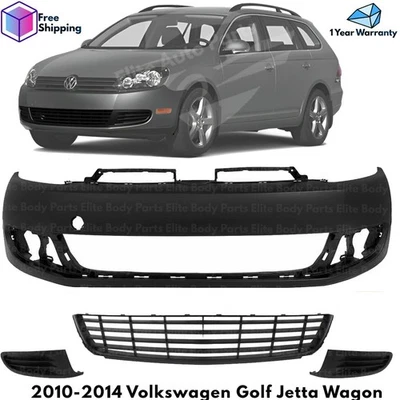 Front Bumper Cover Fascia & Lower Grille Kit For 2010-2014 Volkswagen Golf - Изображение 1 из 4