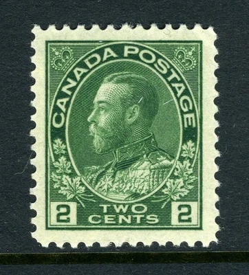 CANADA Scott 107 - NH - 2¢ Yellow Green George V Admiral Issue (.055) - Image 1 of 2