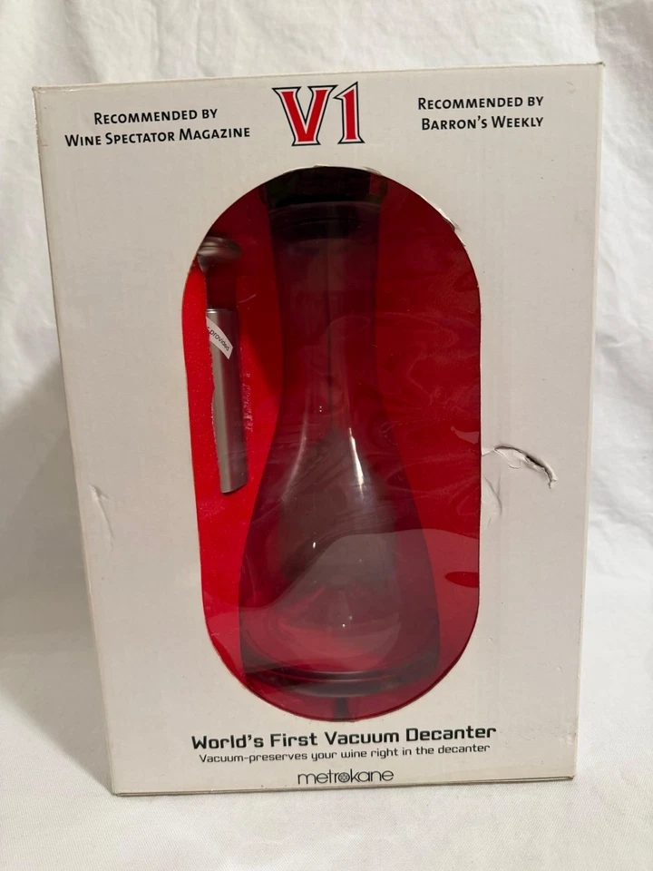 Metrokane V1 Worlds Primera jarra de vidrio al vacío vino nueva caja abierta  Foto 1 de 4
