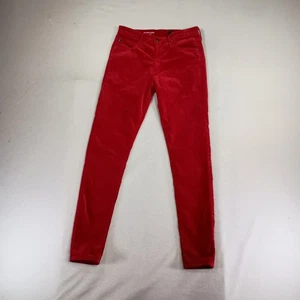 Pantalones de Terciopelo AG Adriano Goldschmied Rojo Talla 29R The Farrah Ajustados Tiro Medio Boho - Imagen 1 de 14