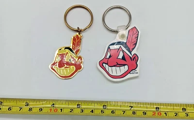 Vtg Cleveland Indians Lot Of 2 Key Chains 1994 & 1995 Chief Wahoo - Image 1 of 3