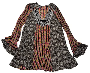 Free People Womens Tunic Top Size Medium Fallin Into You Dress Boho Bell Sleeve - Picture 1 of 10