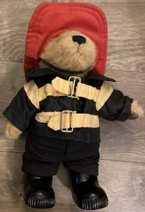 Boyds Bears Plush Buckley Fireman HERO Bear Stuffed Animal Jointed Brown Teddy - Picture 1 of 10