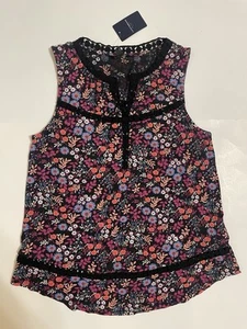 Lucky Brand Floral V-Neck Tank Top Cottage Prairie Gr. S Neu - Bild 1 von 6