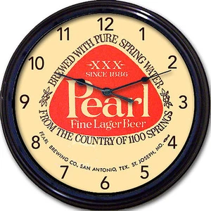 Pearl Brewing Co Beer Coaster San Antonio TX St Joseph MO Wall Clock Man Cave - Picture 1 of 1