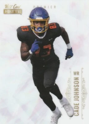 2021 Wild Card Matte White Premier Cade Johnson #MBC-70 - Image 1 of 2
