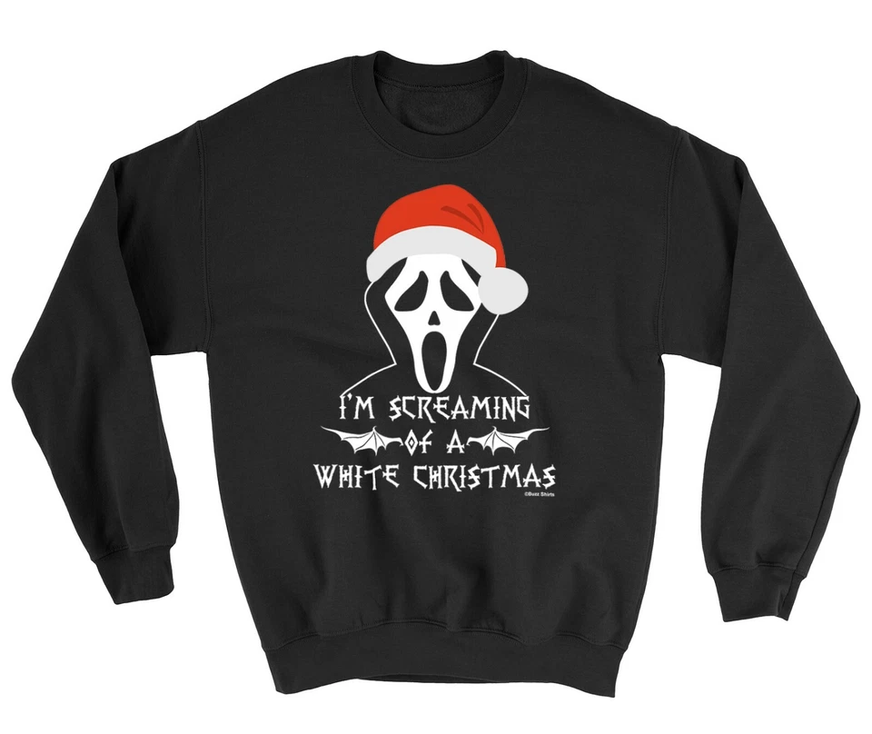 BUZZ SHIRTS Kids CHRISTMAS Jumper Screaming Of A White Xmas Gothic Boys Girls Funny Sweater