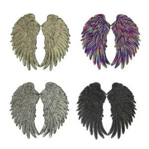 2X Large Angle Wings Embroidered Patch Sew on Appliques Patch Iron on Transfers - Picture 1 of 13
