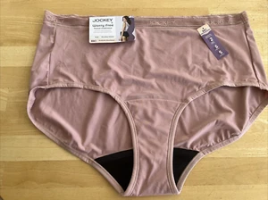 Jockey Worry Free Period Underwear Brief Sz 4XL Pink stretch Moderate ABSORB NEW - Picture 1 of 7