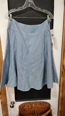 Mujer Jones Nueva York Sport Largo Azul Índigo Falda Ligera Nueva Talla 10 Foto 1 de 4