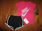 Nike 2 Pc Outfit Set Tee Shirt & Dri Fit Shorts Toddler Girls 4T NWT