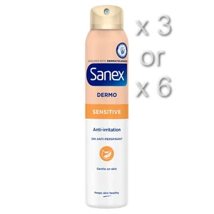 SANEX DERMO SENSITIVE ANTI-IRRITATION ANTI-PERSPIRANT 200ML 3 OR 6 PACK - Picture 1 of 3