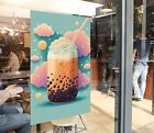 3D Bubble Tea G299 Pearl Tea Shop Window Stickers Vinyl Wall Mural Decals Honey