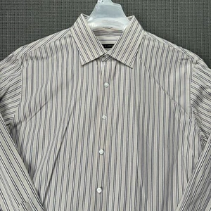 Sean John Button Down Shirt Men's 17 34/35 Tan/White/ Long Sleeve Nice colors! - Picture 1 of 11