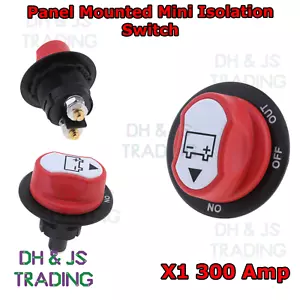Mini interruptor de corte de aislamiento de batería montado en panel 12V 300A kit automóvil marino - Imagen 1 de 2