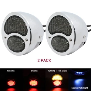 Luces traseras cromadas LED personalizadas para caña de calle Hot Rat con señales de giro Ford modelo A - Imagen 1 de 6