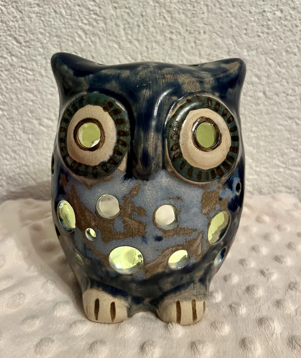 Deko-Eule Aus Keramik – Ca. 23x19x19 Cm, Grün, Für Innen & Außen