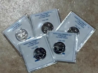 Lot of 5 five - 1/2 Half Sheqel Shekel Israeli Israel Coin Coins Lion of Megiddo - Image 1 of 3