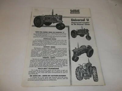 Photocopied Minneapolis Moline Universal U Tractor Brochure - Image 1 of 4