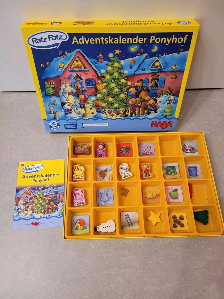 HABA: 4781 Ratz Fatz Adventskalender Ponyhof komplett mit Anleitung - Bild 1 von 4