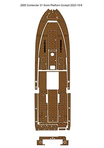 Contender 31 2005 plataforma de natación cabina pad barco EVA imitación teca cubierta piso alfombrilla - Imagen 1 de 18
