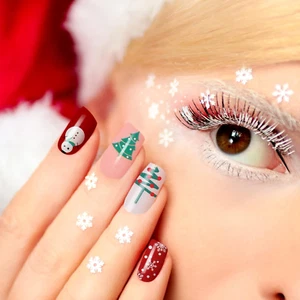 8 Sheets Christmas Nail Wraps Full Wrap Polish Sticker Strips Self Adhesive N... - Picture 1 of 7