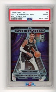 Victor Wembanyama 2023 Panini Spectra Capacidad Completa Estuche Raro Hit SSP PSA 9 - Imagen 1 de 2
