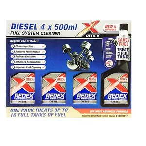 NUEVO - 4 X 500ML REDEX SISTEMA DE COMBUSTIBLE DIÉSEL INYECTOR LIMPIADOR PARA COCHES MOTORES FURGONETA - Imagen 1 de 1
